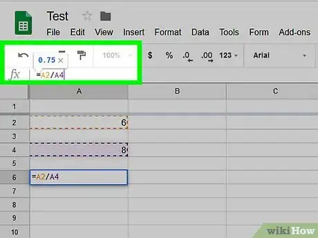 Image titled Divide on Google Sheets on PC or Mac Step 9