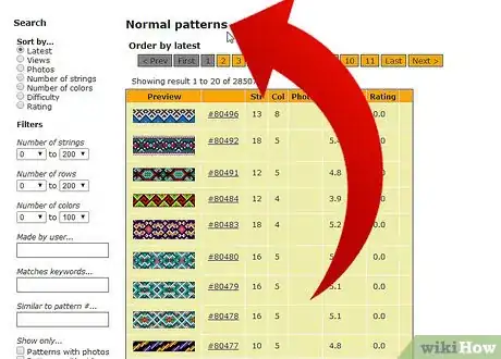 Image titled Choose a Pattern on Friendship–Bracelets.net Step 4