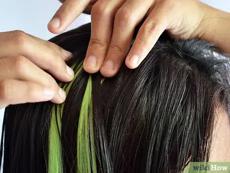Image titled Make Clip on Hair Streaks Step 8