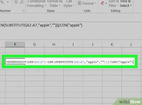 Image titled Count a Word in Excel on PC or Mac Step 4
