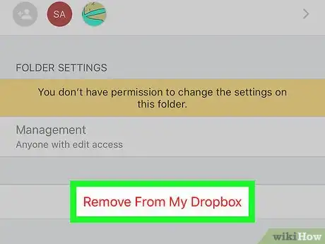 Image titled Remove a Shared Folder on Dropbox on iPhone or iPad Step 4