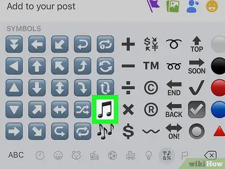 Image titled Make Music Notes on Facebook Step 6