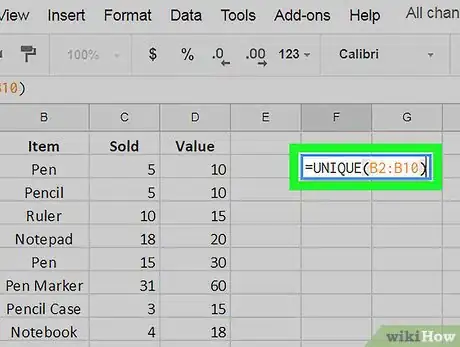 Image titled Remove Duplicates on Google Sheets on PC or Mac Step 4
