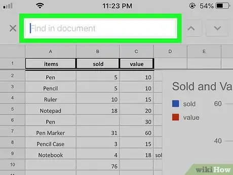 Image titled Search in Google Sheets on iPhone or iPad Step 5