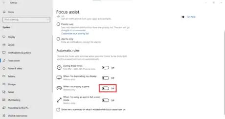 Image titled Select Focus Assist Enable Game Mode.png