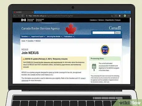 Image titled Obtain a NEXUS Membership Step 1