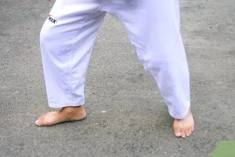 Image titled Perform an Elbow Strike in Karate Step 1