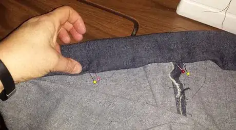 Image titled Second fold over of casing prior to stitching.