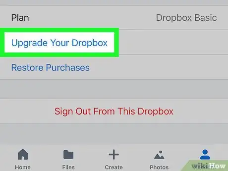 Image titled Get More Space on Dropbox on iPhone or iPad Step 3