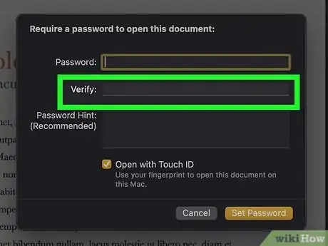 Image titled Password Protect a Document on Mac Step 10