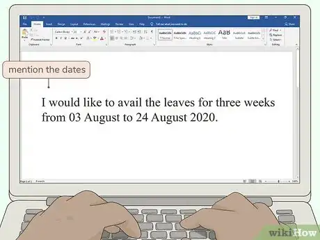 Image titled Write an Earned Leave Application Step 4