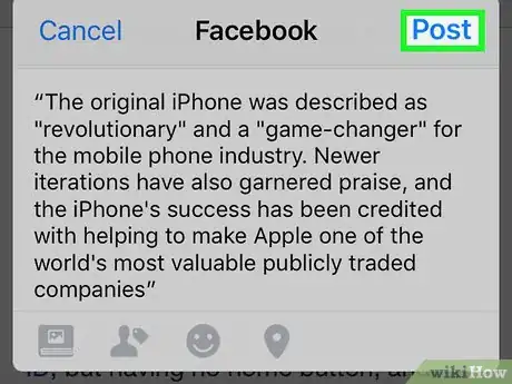 Image titled Quote on Facebook on an iPhone or iPad Step 12