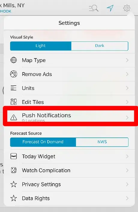 Image titled Get Weather Channel Push Notifications in Wunderground for iPhone or iPad Step 4.png