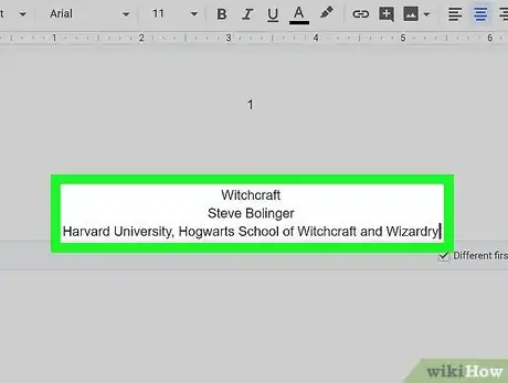 Image titled Create an APA Style Title Page via Google Drive Step 12