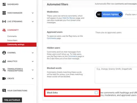 Image titled Hold Comments with Links for Review on Your YouTube Channel.png