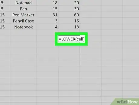 Image titled Convert a Capital Letter to a Lowercase Letter in Excel Step 3
