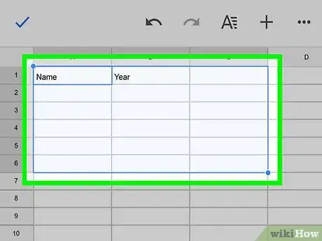 Image titled Make a Table on Google Sheets on iPhone or iPad Step 12
