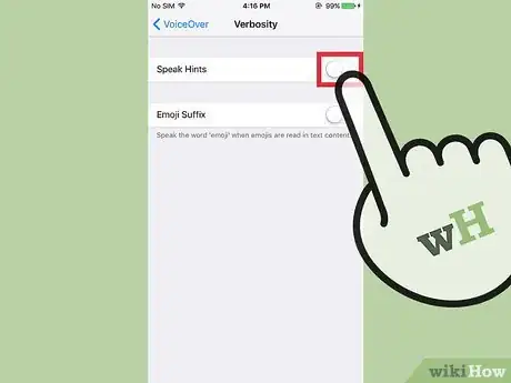 Image titled Turn Off VoiceOver Speak Hints on an iPhone Step 6