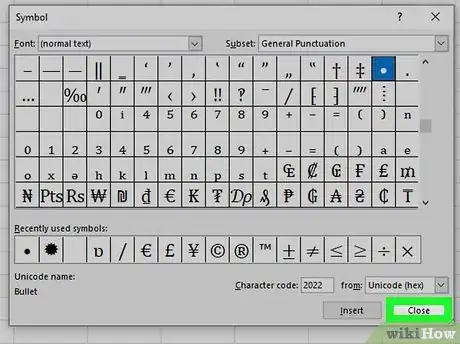 Image titled Do Bullet Points in Excel Step 7