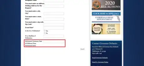 Image titled Florida Request A Letter Webpage Retirement Ceremony Date.png