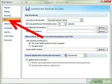Image titled Set up Autosave on Microsoft Word 2007 Step 4