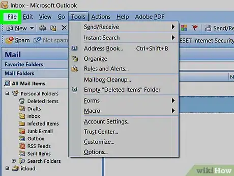 Image titled Add a Mailbox in Outlook on PC or Mac Step 2