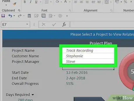 Image titled Track Multiple Projects in Excel on PC or Mac Step 8
