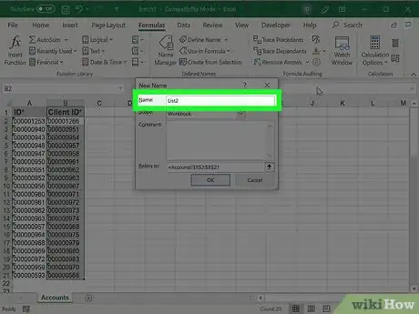 Image titled Compare Two Lists in Excel Step 7