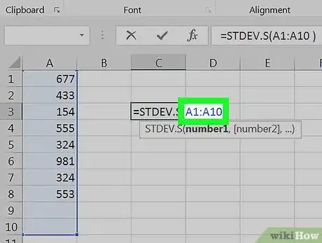 Image titled Calculate Standard Deviation in Excel Step 6