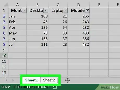 Image titled Clear Filters in Excel Step 6
