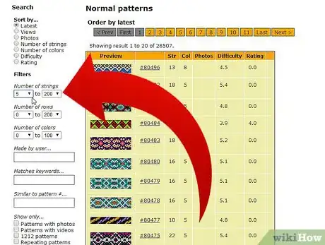Image titled Choose a Pattern on Friendship–Bracelets.net Step 5