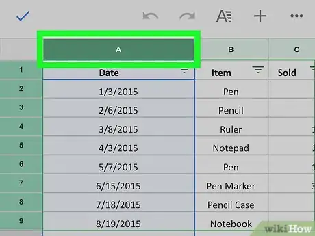 Image titled Sort by Date on Google Sheets on iPhone or iPad Step 3