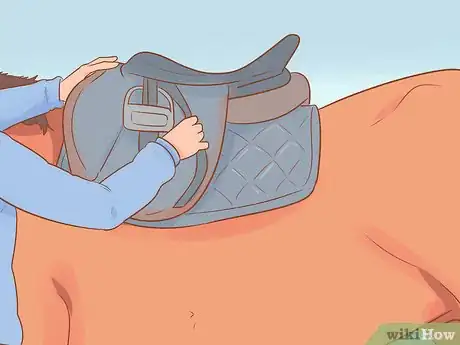 Image titled Put on an English Saddle Properly Step 6