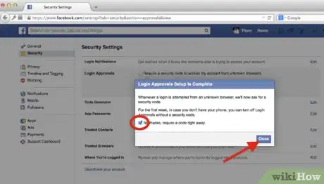 Image titled Turn on Login Approvals for Facebook Step 7