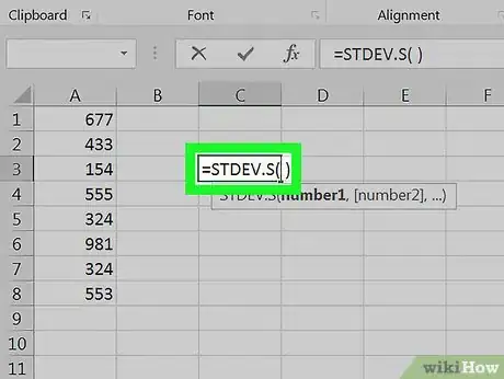 Image titled Calculate Standard Deviation in Excel Step 5