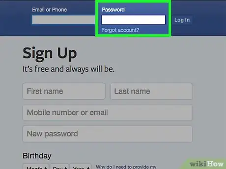 Image titled Log in to Facebook Step 3