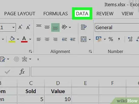 Image titled Split a Cell in Excel on PC or Mac Step 3