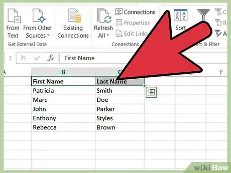 Image titled Separate First Names and Last Names Into Separate Fields in a Microsoft Excel List Step 8