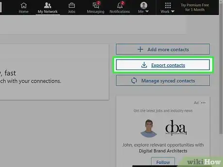 Image titled Export Connections from Linkedin Step 3