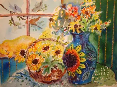 Image titled Sunflowervase and cat
