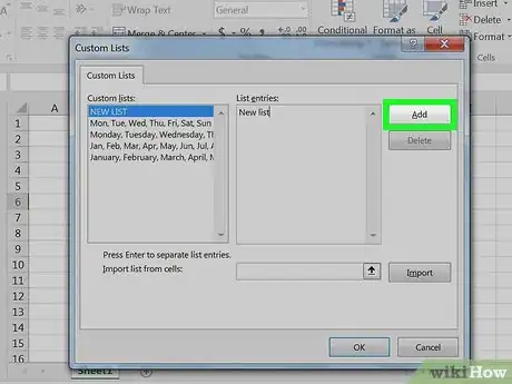Image titled Create Custom Lists in Excel Step 8