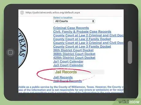 Image titled Find out if Someone Is in Jail in Williamson County, Texas Step 2
