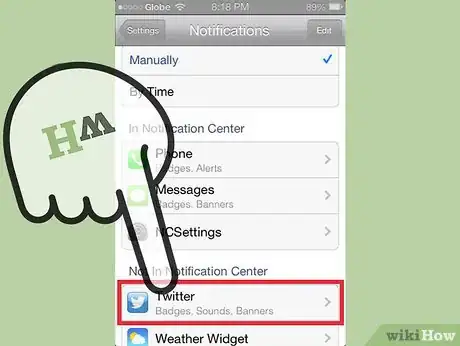 Image titled Get Push Notifications for a Users Tweets on Twitter for iPhone Step 11