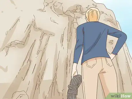 Image titled Move up Overhanging Rock Without Wasting Energy in Rock Climbing Step 4