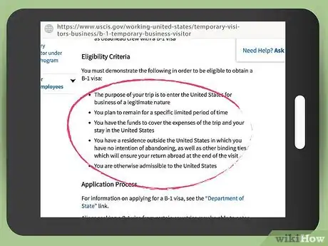 Image titled Apply for an American B 1 Visitor Visa for Business Step 1