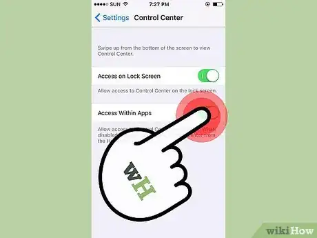 Image titled Stop the iPhone Control Center from Showing in Apps Step 3