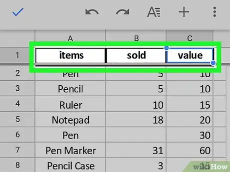 Image titled Make a Header on Google Sheets on Android Step 7