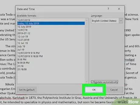 Image titled Insert the Current Date in Word Step 7