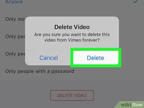 Image titled Delete a Video on Vimeo on iPhone or iPad Step 6