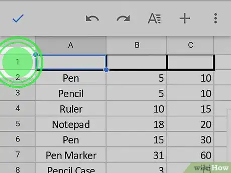 Image titled Make a Header on Google Sheets on Android Step 4